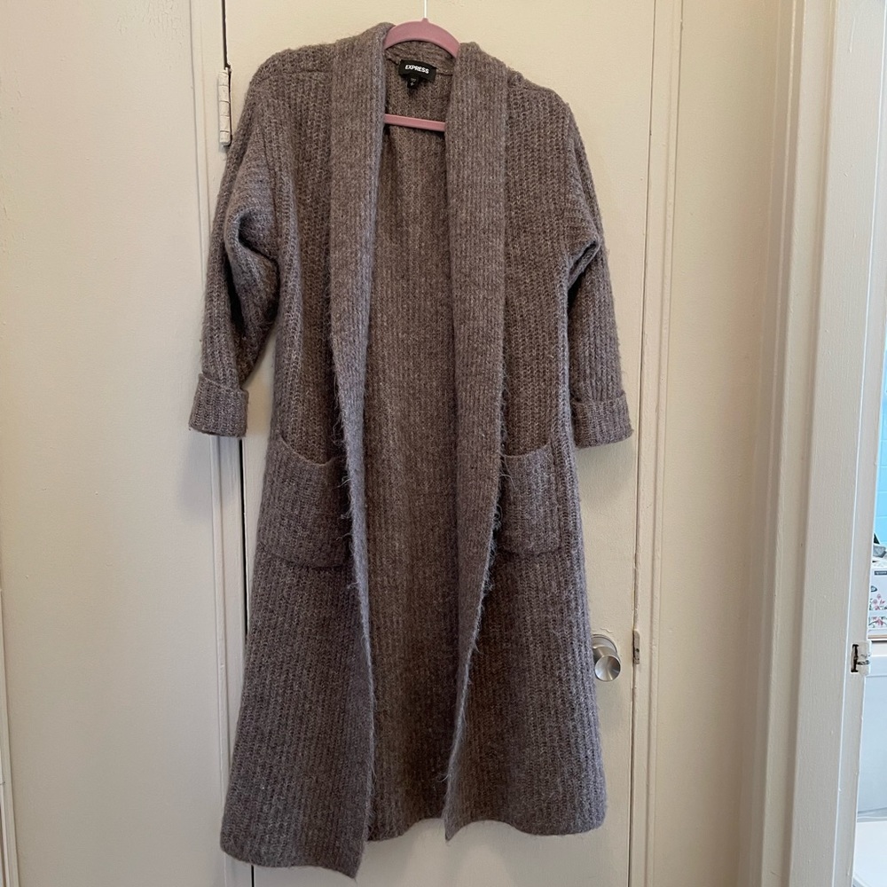 Express taupe cardigan